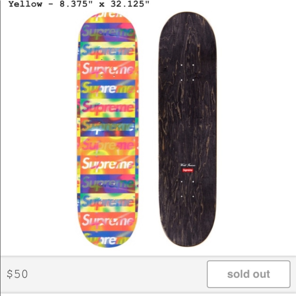 Supreme distorted logo skate deck